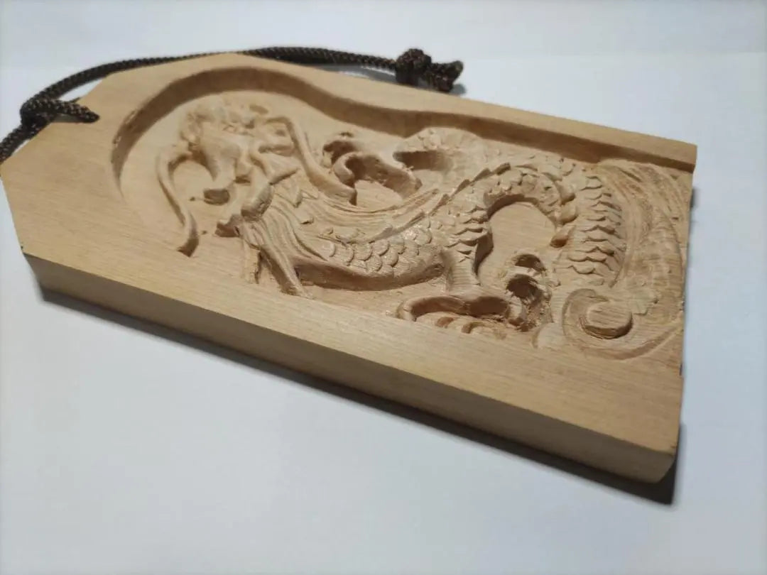 ★☆ [Rise Dragon] Wooden carving, height 18cm, floating carving, amulet, free shipping!