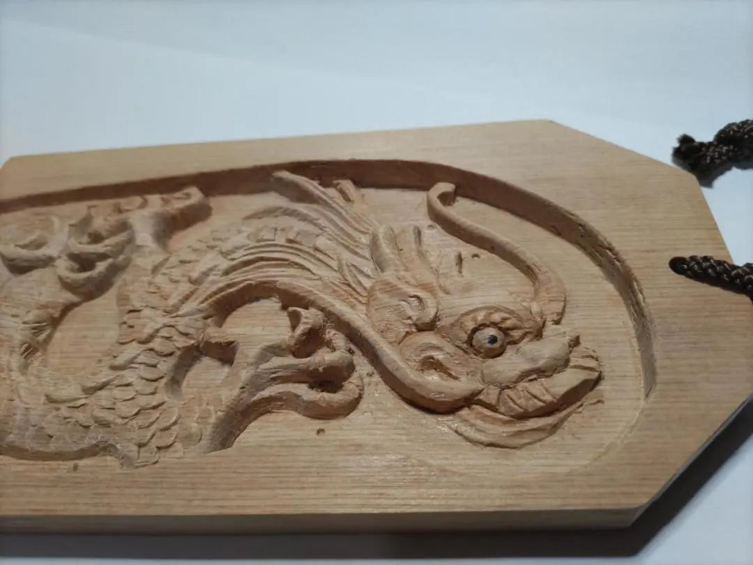 ★☆ [Rise Dragon] Wooden carving, height 18cm, floating carving, amulet, free shipping!