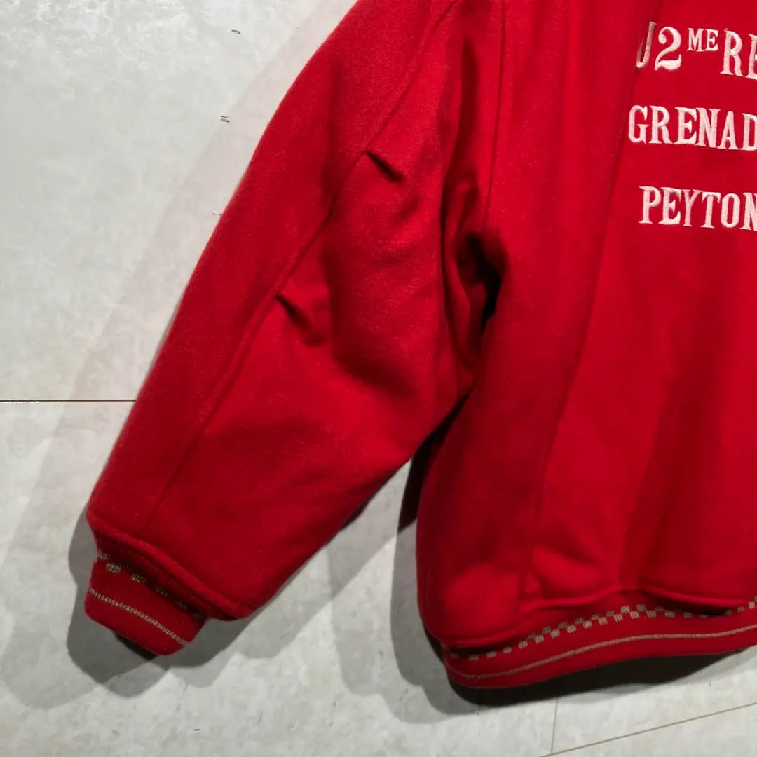 ◎ [90s] Peyton Place Red Stadium Jacket Jumper A08