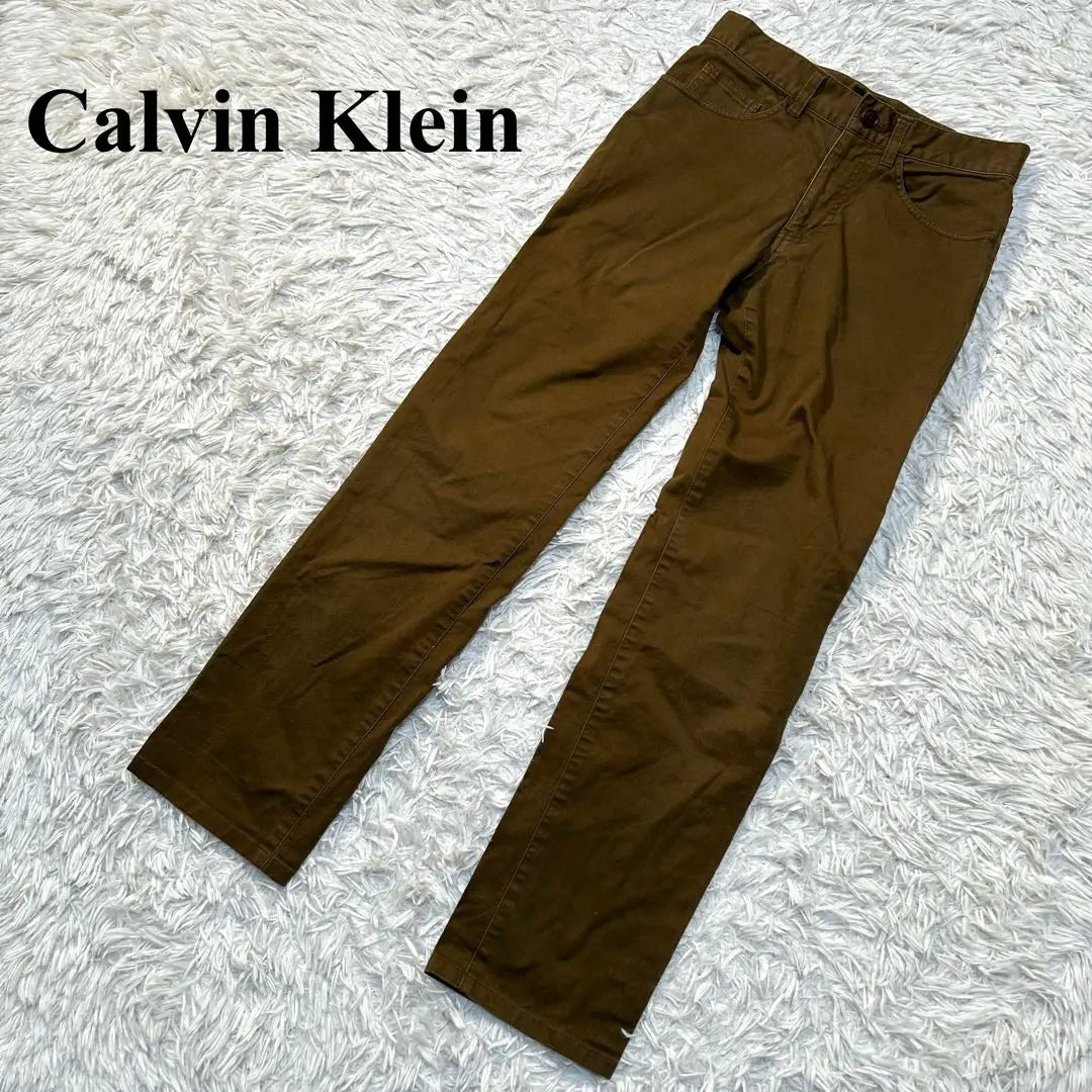 Calvin Klein Women's Chino Pants Brown Straight W70 1418