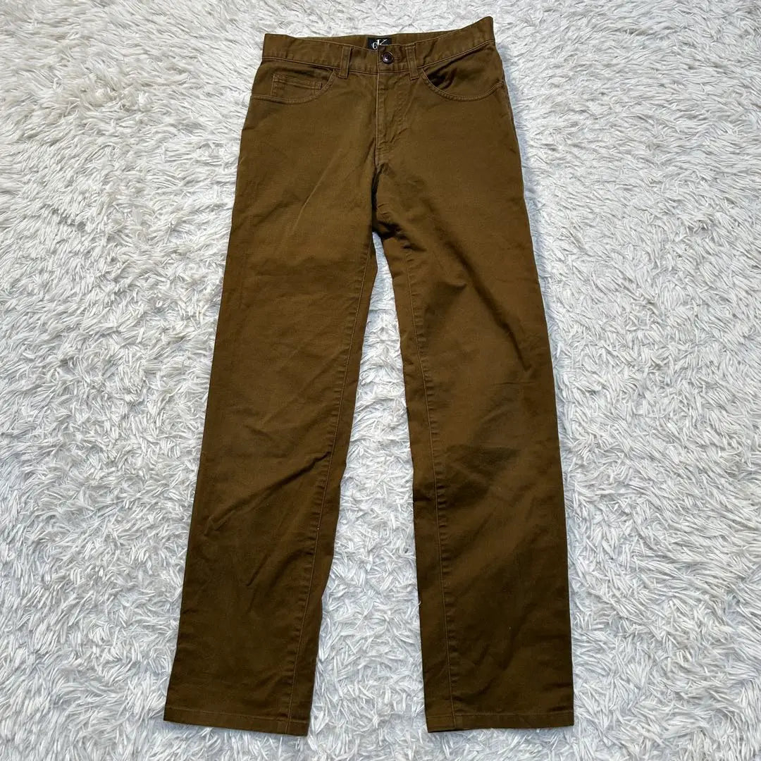 Calvin Klein Women's Chino Pants Brown Straight W70 1418