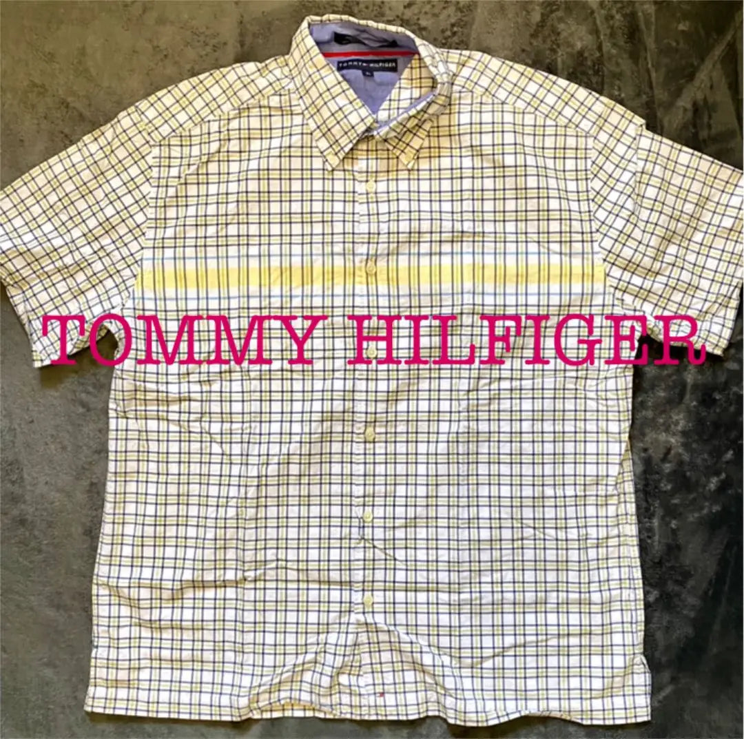 [Ropa usada] Camisa de cuadros con botones y manga corta de Tommy Hilfiger