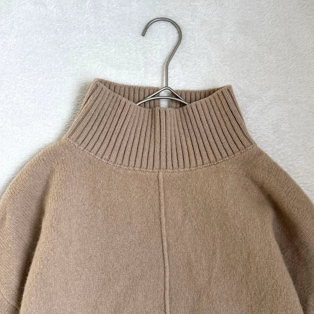 s68 [Raybeams] High neck knit, loose, beige, equivalent to M.