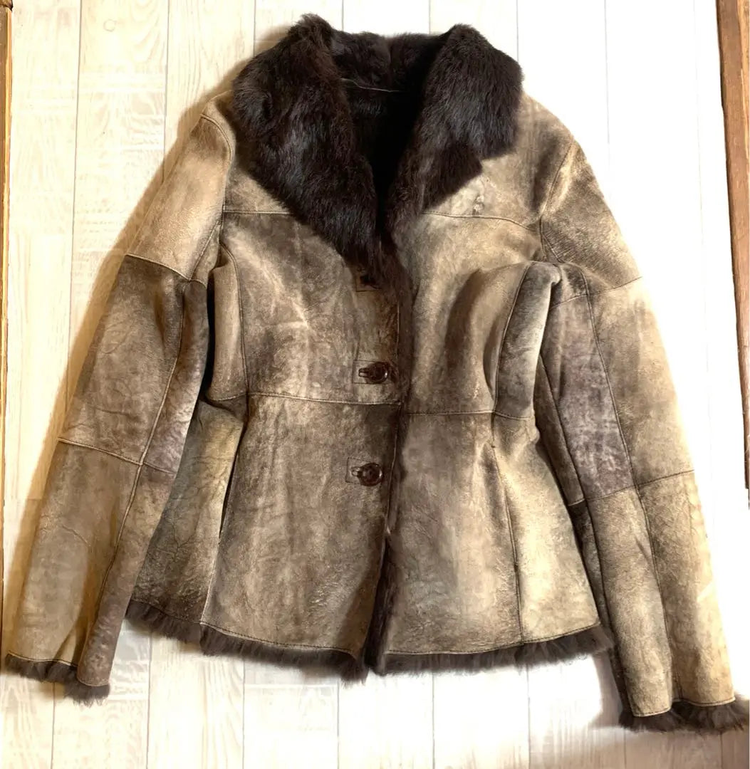 Vintage shearling rabbit jacket fairy grunge y2k