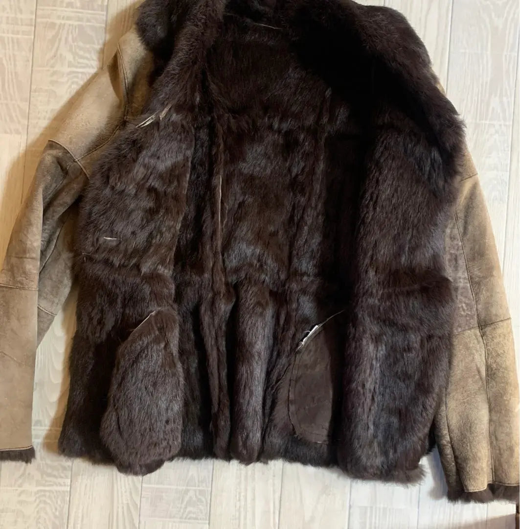 Vintage shearling rabbit jacket fairy grunge y2k