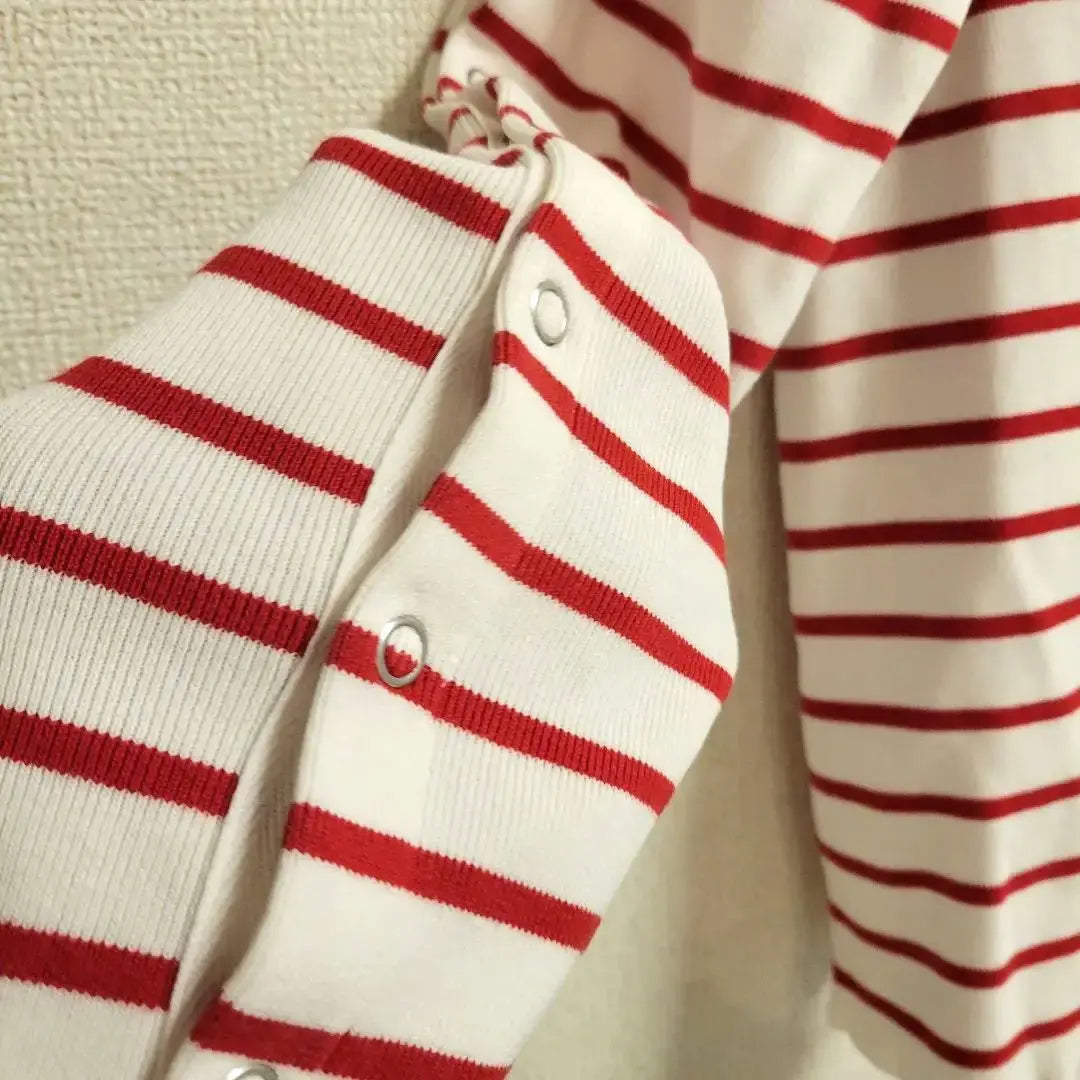 Rare off shoulder white red striped long sleeve T-shirt border Earl Jubilee