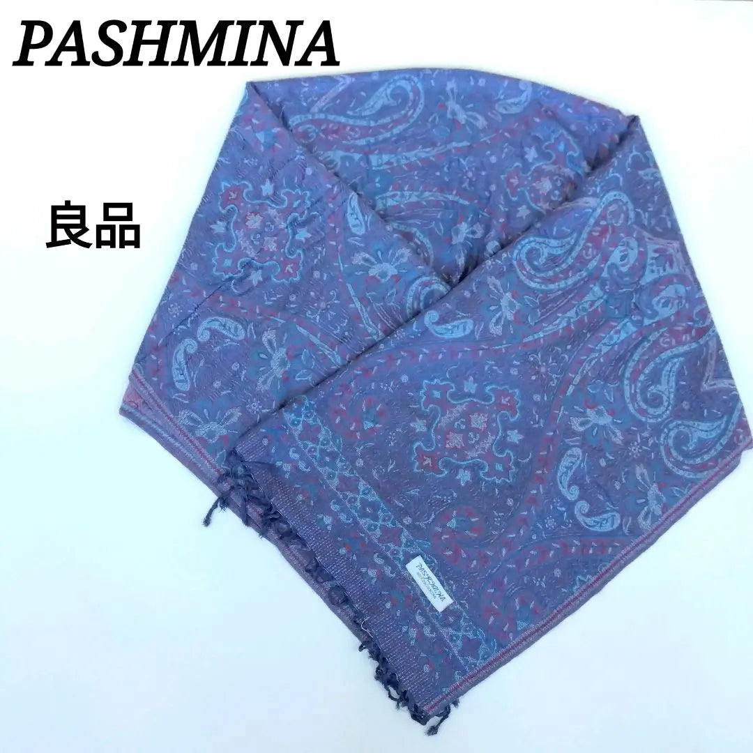 Good condition ✨Pashmina Paisley scarf Large stole High quality All-over pattern Fringe