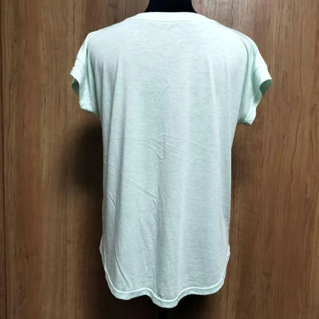 [RYU RYU] Women's T-shirt Short sleeve cut and sew S Chest pocket Green