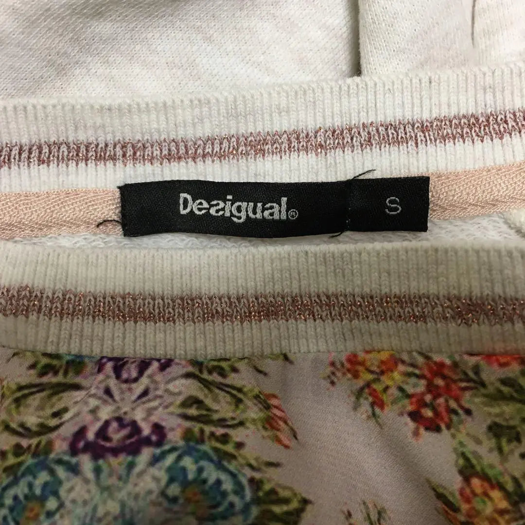 Desigual Tops Long Sleeves Flashy Pattern Glitter Floral Sweatshirts Sweatshirt