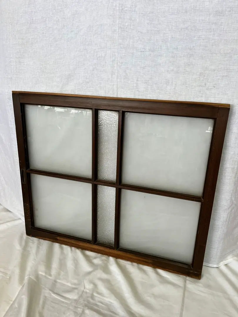 [Antiguo] Herrajes de madera, puertas correderas, ventanas, vidrio blanco lechoso, vidrio de diamante, herramientas antiguas, bricolaje | 【アンティーク】木製 建具 引き戸 窓 乳白ガラス ダイヤガラス 古道具 DIY