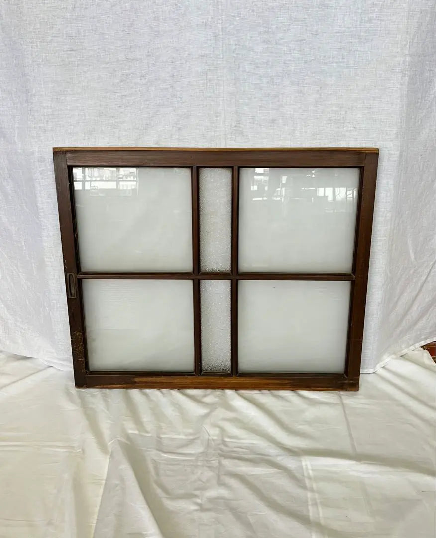 [Antiguo] Herrajes de madera, puertas correderas, ventanas, vidrio blanco lechoso, vidrio de diamante, herramientas antiguas, bricolaje | 【アンティーク】木製 建具 引き戸 窓 乳白ガラス ダイヤガラス 古道具 DIY