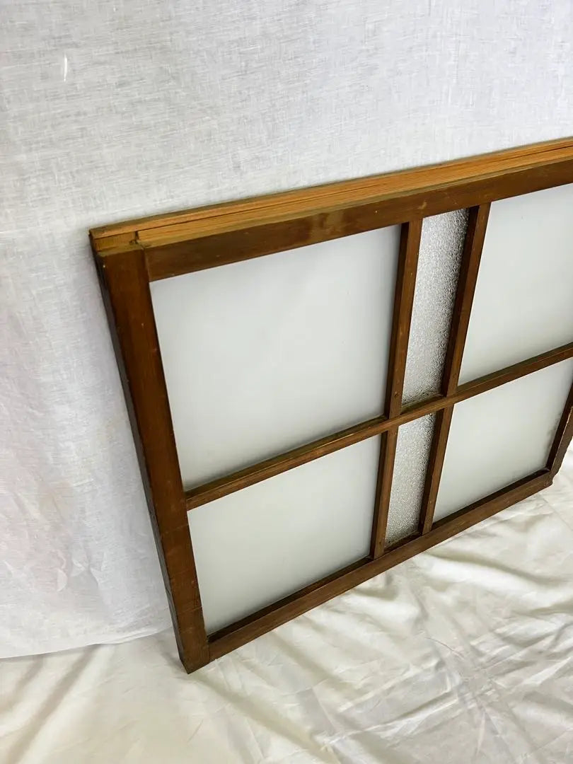 [Antiguo] Herrajes de madera, puertas correderas, ventanas, vidrio blanco lechoso, vidrio de diamante, herramientas antiguas, bricolaje | 【アンティーク】木製 建具 引き戸 窓 乳白ガラス ダイヤガラス 古道具 DIY