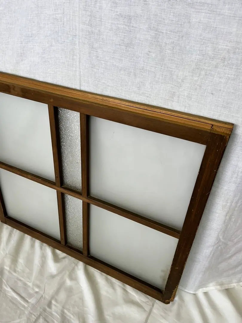 [Antiguo] Herrajes de madera, puertas correderas, ventanas, vidrio blanco lechoso, vidrio de diamante, herramientas antiguas, bricolaje | 【アンティーク】木製 建具 引き戸 窓 乳白ガラス ダイヤガラス 古道具 DIY