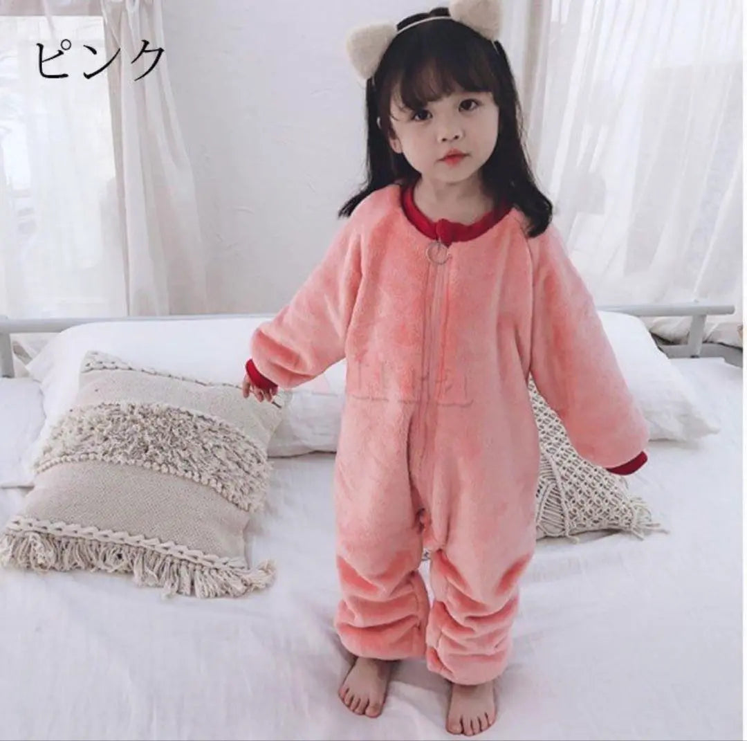 New Giminuo All-in-One Pajamas 90cm Pink Fluffy Unisex