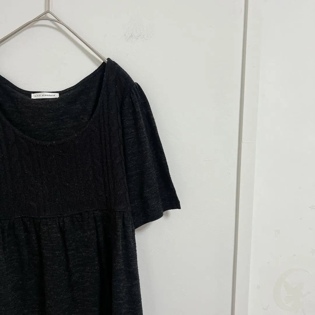 [A.V.V Aveve] Loose and short -sleeved tunic wool mixture 40 size