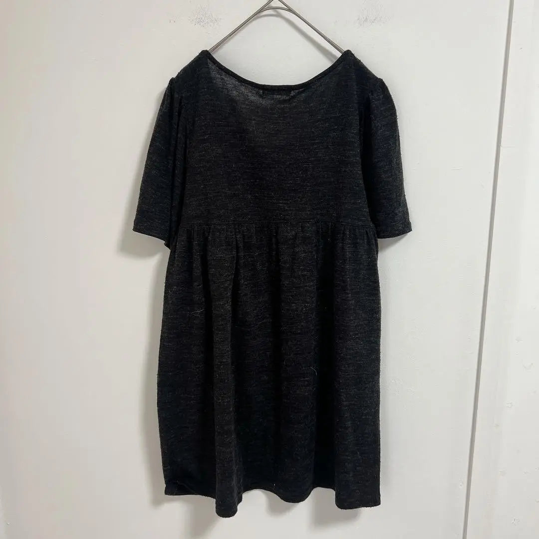 [A.V.V Aveve] Loose and short -sleeved tunic wool mixture 40 size