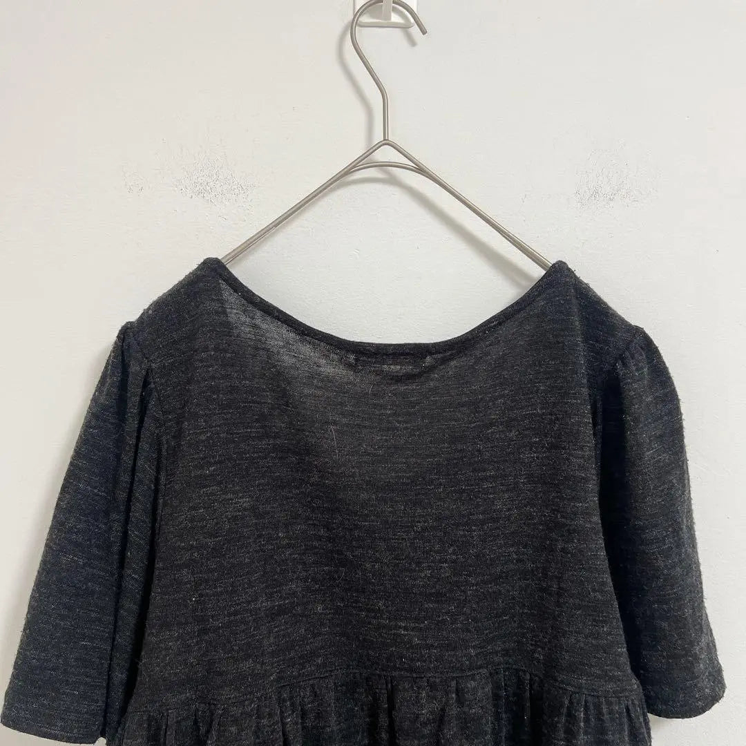 [A.V.V Aveve] Loose and short -sleeved tunic wool mixture 40 size