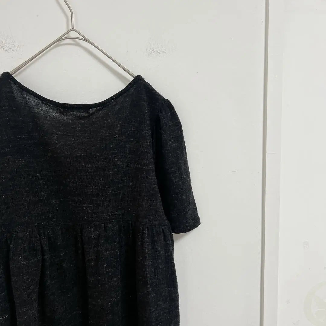 [A.V.V Aveve] Loose and short -sleeved tunic wool mixture 40 size