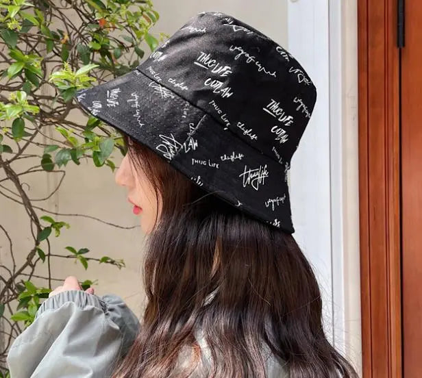 Very popular reversible hat for men and women bucket hat black street | 大人気　リバーシブル 帽子　メンズ＆レディース　バケットハット　黒　ストリート