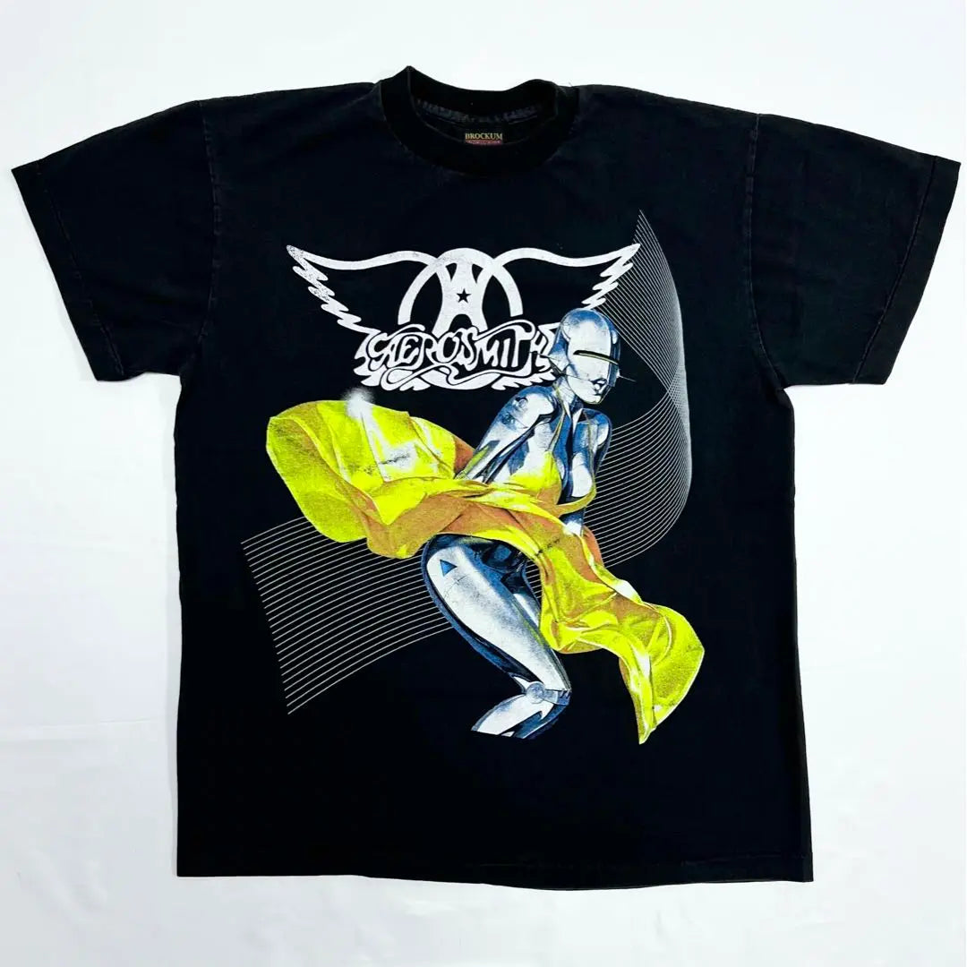 Camiseta de la banda Aerosmith de Sorayama Hajime negra talla L fabricada en EE. UU.