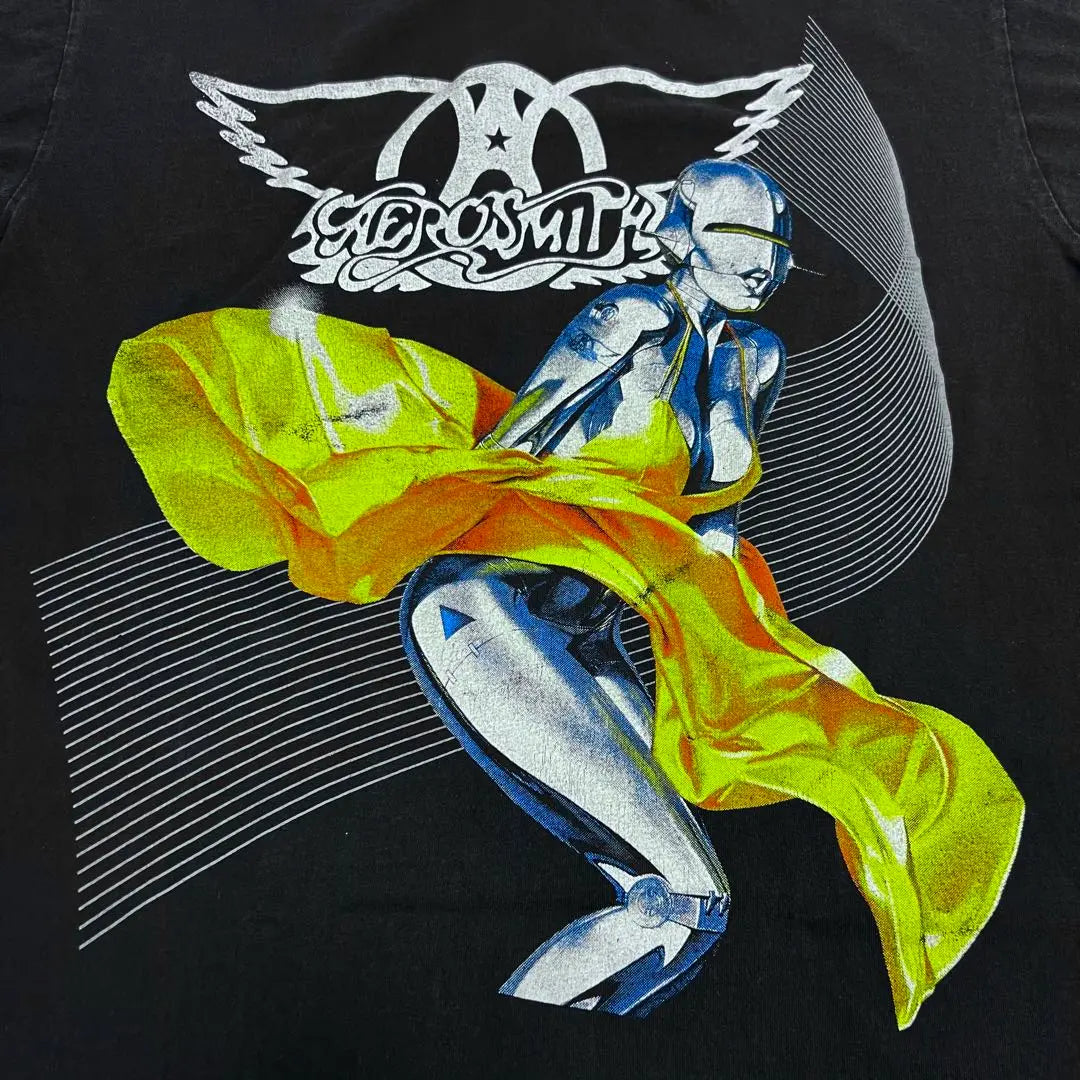 Made in USA AEROSMITH Aerosmith Band T-shirt Sorayama Hajime Black L