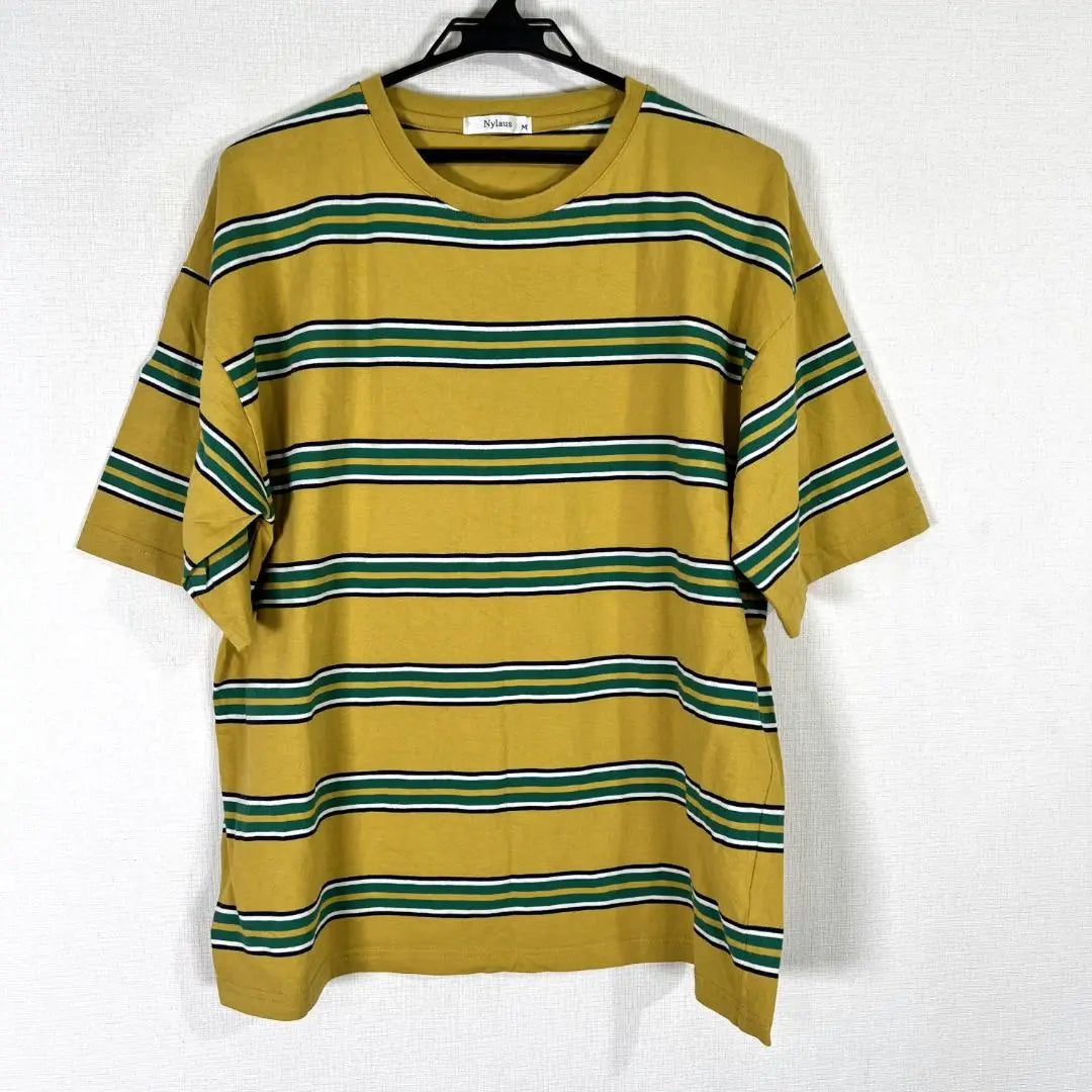 [NYLAUS] Nyraus Yellow Stripe Tops Men's M size | 【Nylaus】ナイラス イエロー系 ストライプ トップス メンズ Mサイズ