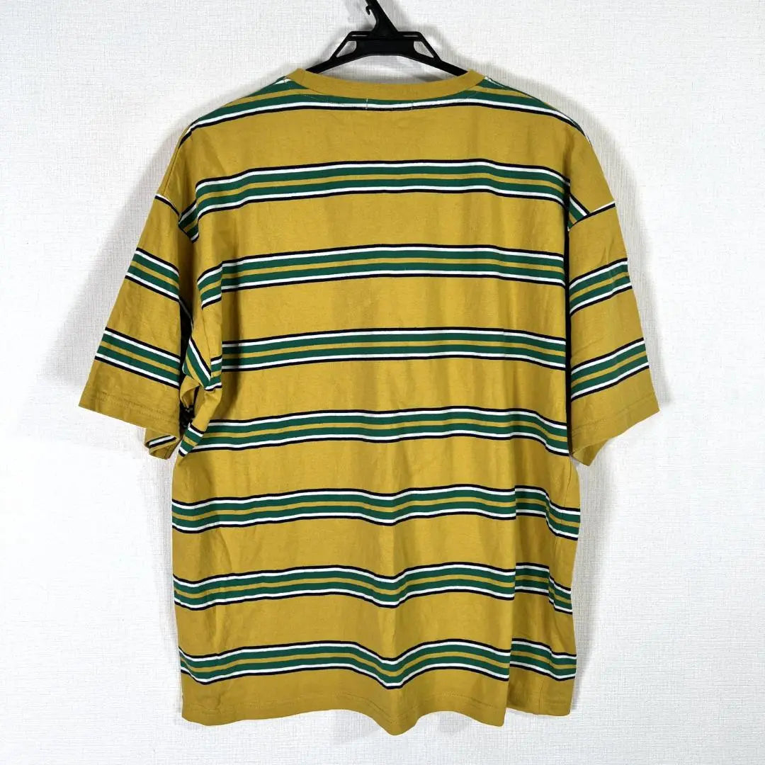 [NYLAUS] Nyraus Yellow Stripe Tops Men's M size | 【Nylaus】ナイラス イエロー系 ストライプ トップス メンズ Mサイズ