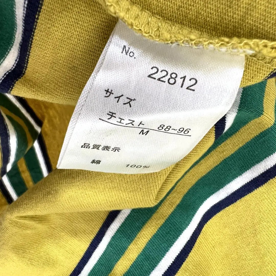 [NYLAUS] Nyraus Yellow Stripe Tops Men's M size | 【Nylaus】ナイラス イエロー系 ストライプ トップス メンズ Mサイズ