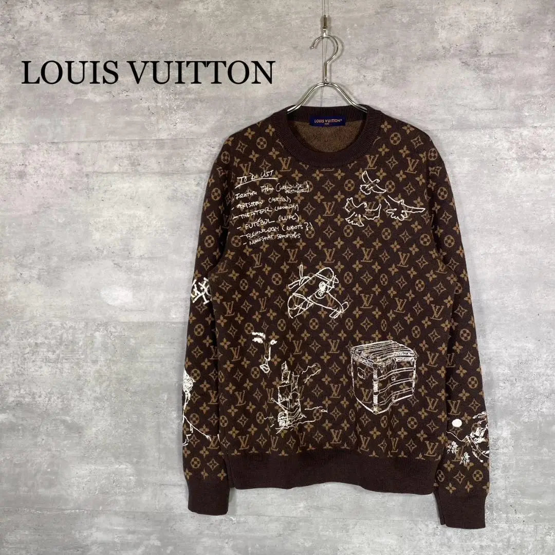 "LOUIS VUITTON" Louis Vuitton (XL) Wool Crew Neck Knit