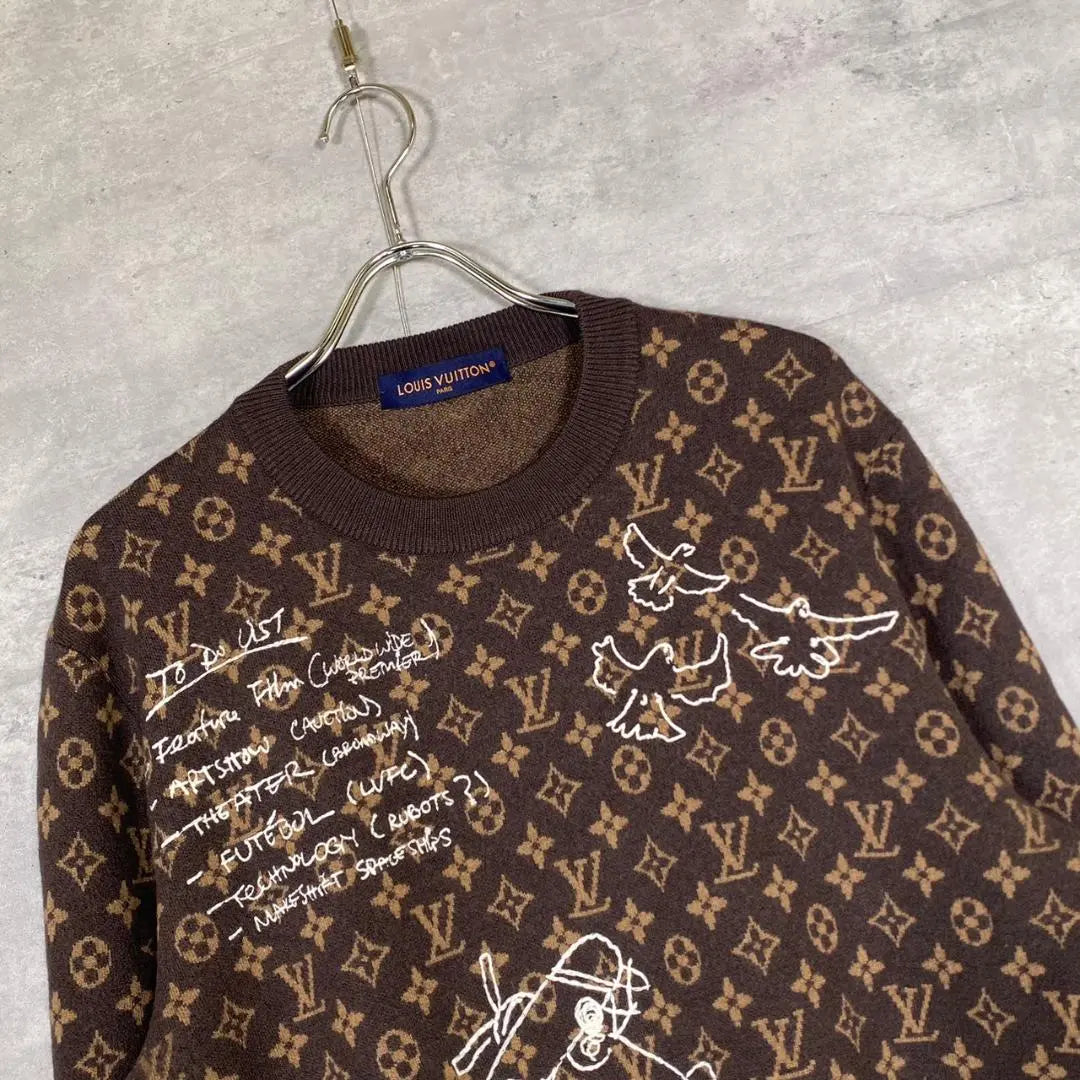 "LOUIS VUITTON" Louis Vuitton (XL) Wool Crew Neck Knit