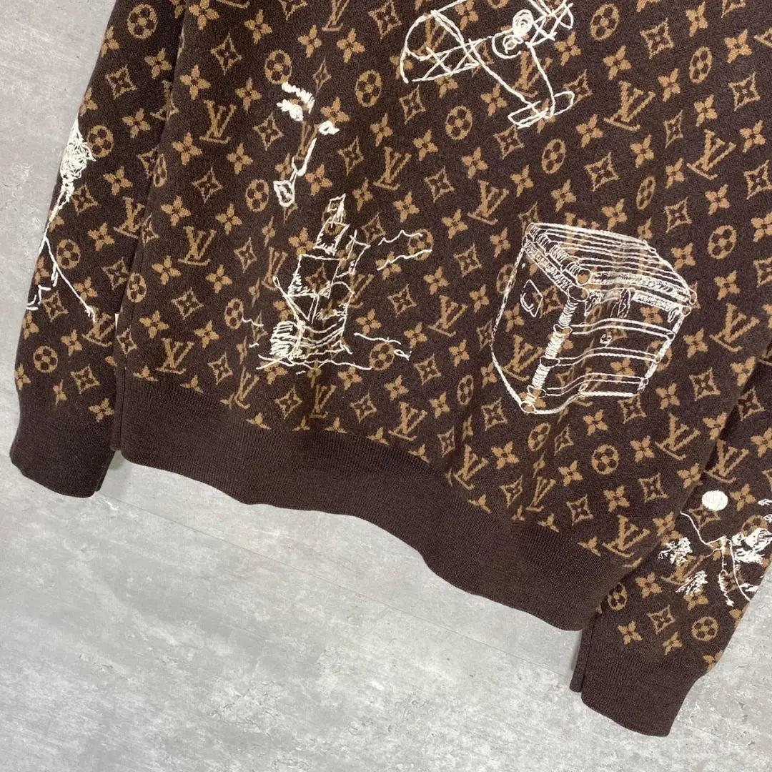 "LOUIS VUITTON" Louis Vuitton (XL) Wool Crew Neck Knit