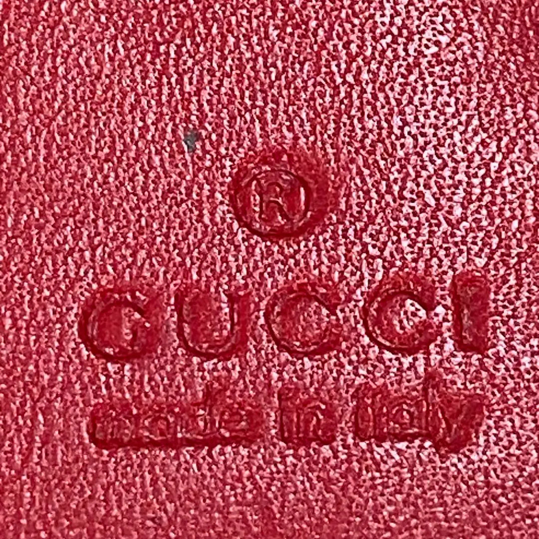 ◆Good condition◎ GUCCI GG Lovely Heart Red Enamel Long Wallet