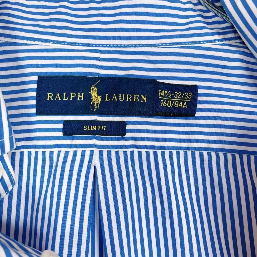 《Standard Stripe》Ralph Lauren☆BD camisa de manga larga☆S☆Pony puñalada☆Azul☆Azul-blanco | 《定番ストライプ》ラルフローレン☆BD長袖シャツ☆S☆ポニー刺☆ブルー系☆青白