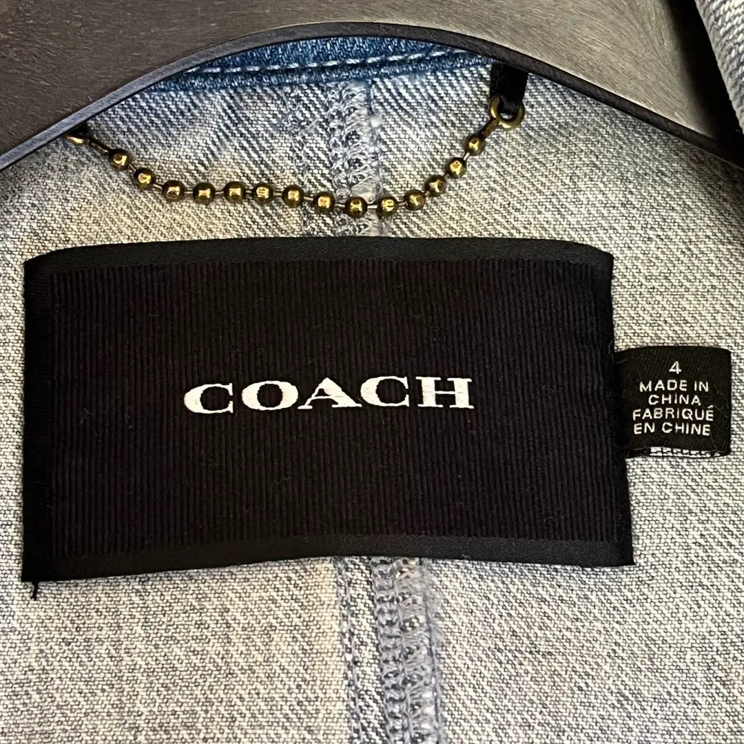 [Buen estado y raro] Coach Denim Trench Coat Belt Gold Button Turn Lock 4 | 【美品・希少】コーチ デニムトレンチコート ベルト 金ボタン ターンロック 4