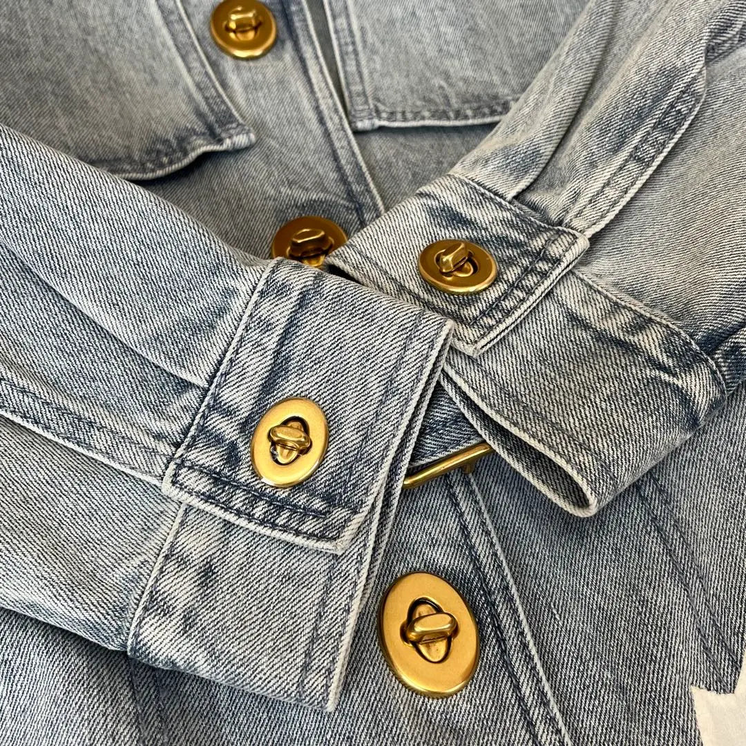 [Good condition and rare] Coach Denim Trench Coat Belt Gold Button Turn Lock 4 | 【美品・希少】コーチ デニムトレンチコート ベルト 金ボタン ターンロック 4