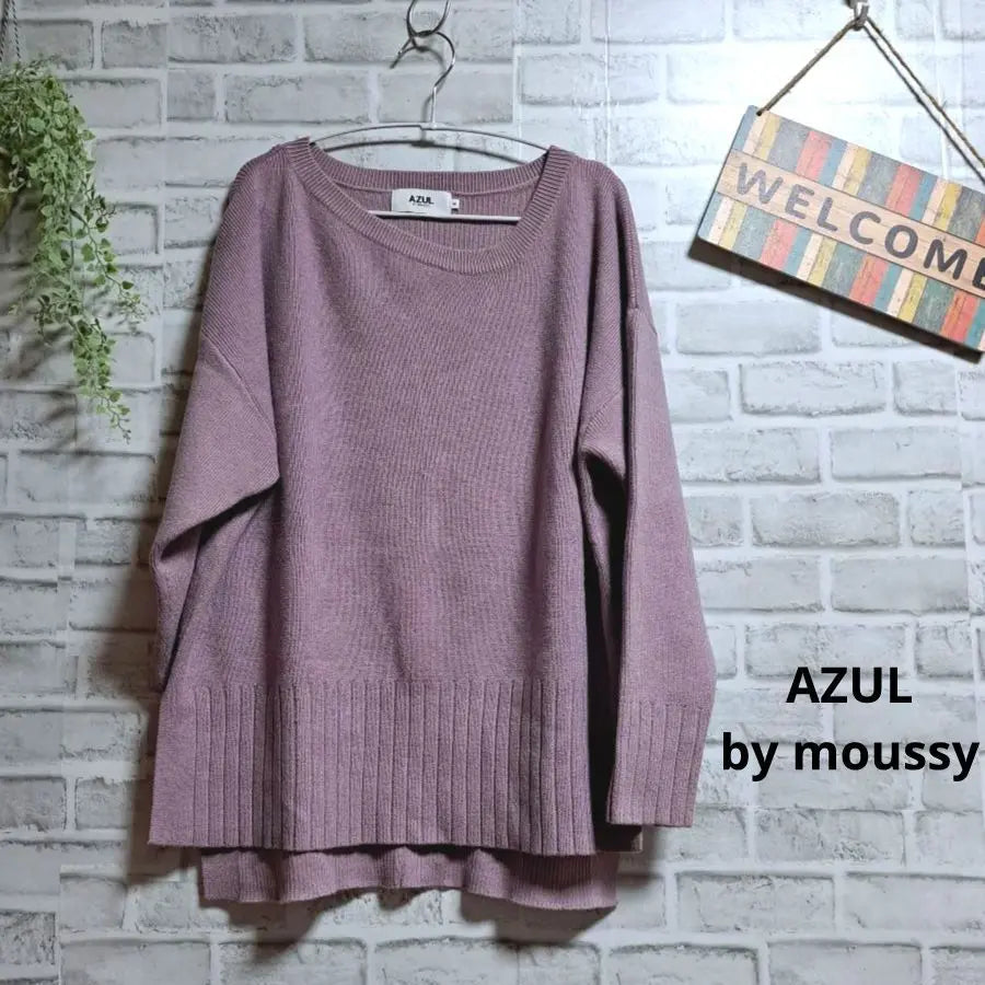 Azur by Moussy sweater knit sleeve volume slit adult cute beautiful item