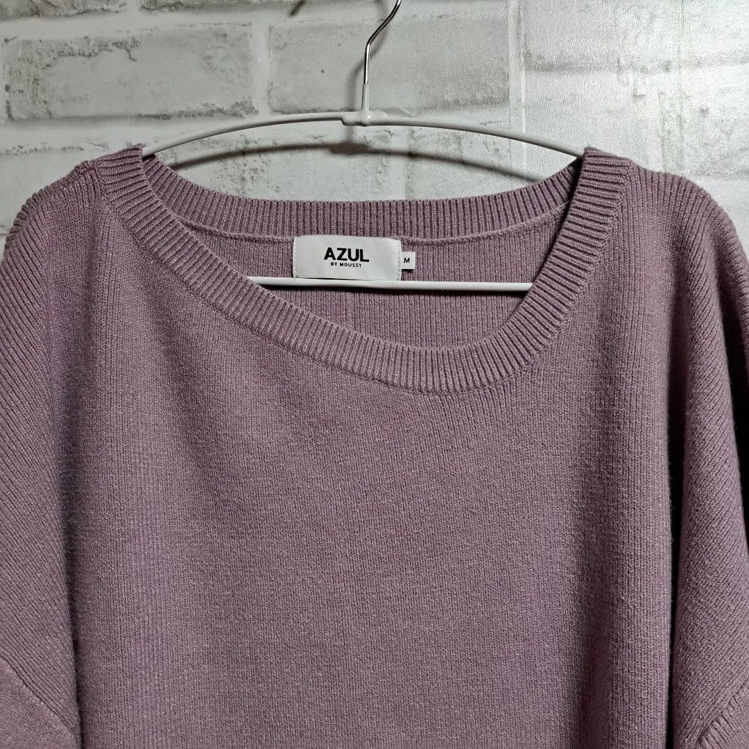 Azur by Moussy sweater knit sleeve volume slit adult cute beautiful item