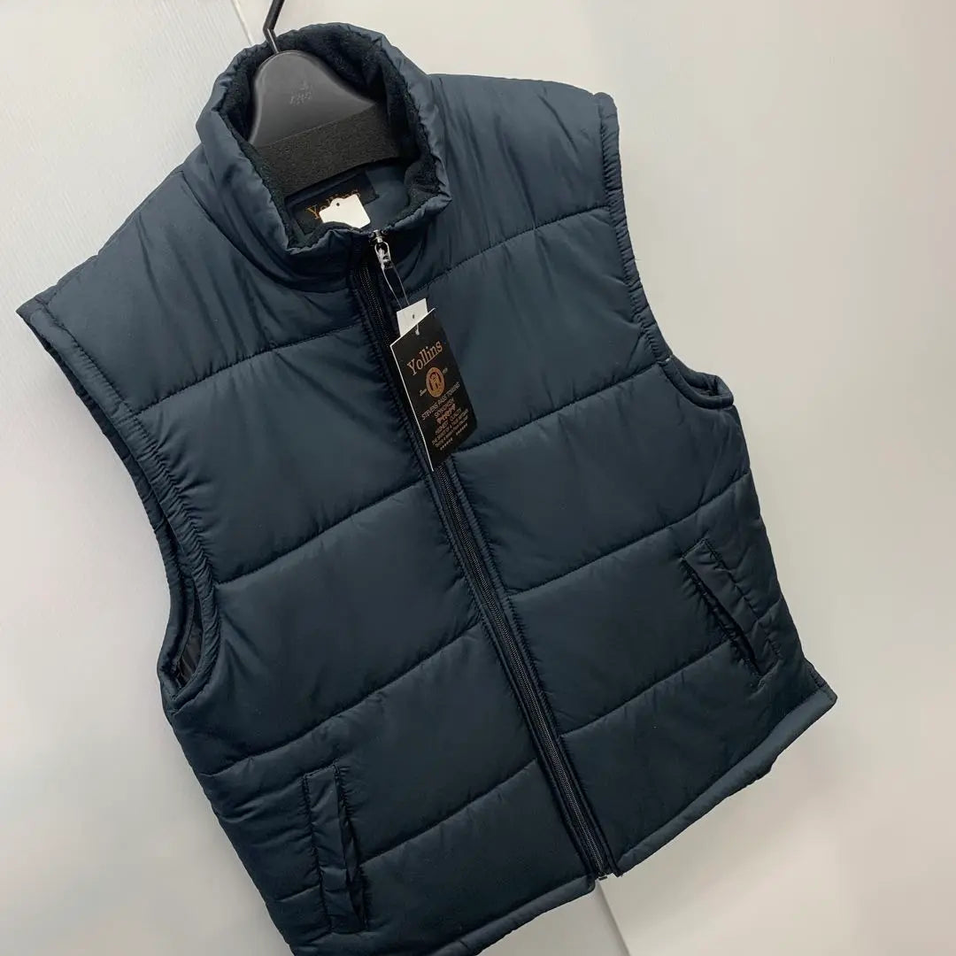 New Men's Size M Yollins Collar Fleece Padded Vest Gray 4112