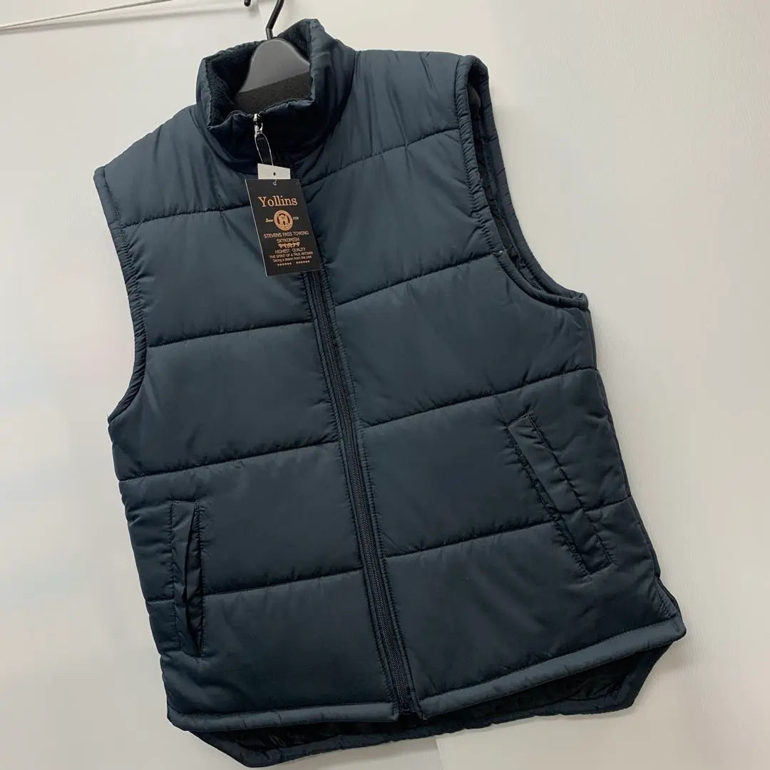 New Men's Size M Yollins Collar Fleece Padded Vest Gray 4112