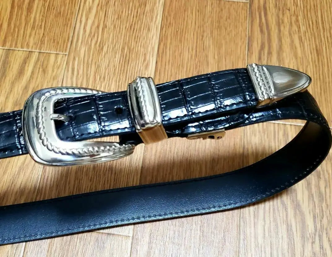 [New and unused] Belt, genuine leather, black