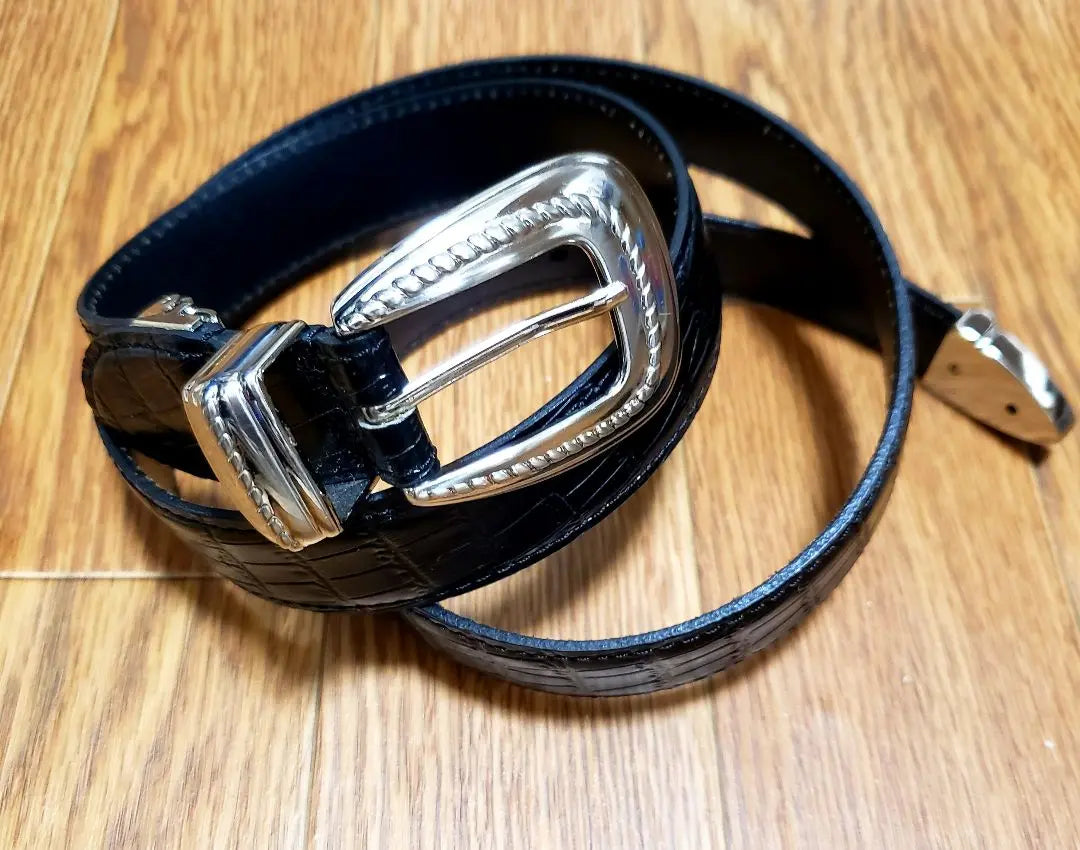 [New and unused] Belt, genuine leather, black