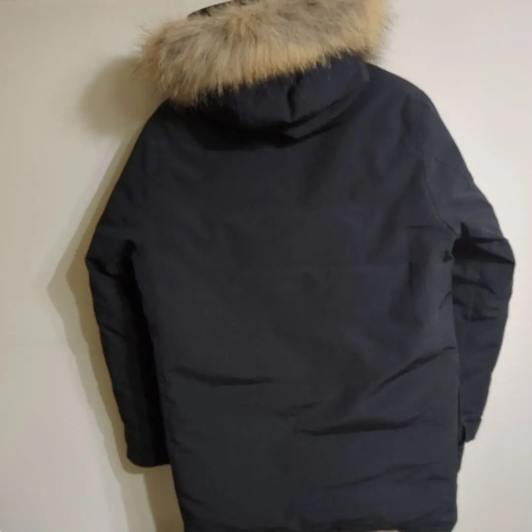 DANTON Down Coat Raccoon Feather Hood Black M