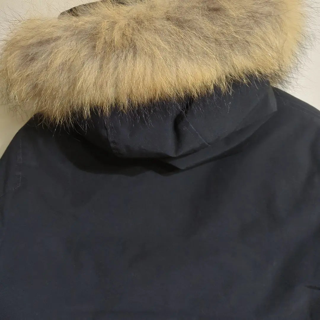 DANTON Down Coat Raccoon Feather Hood Black M