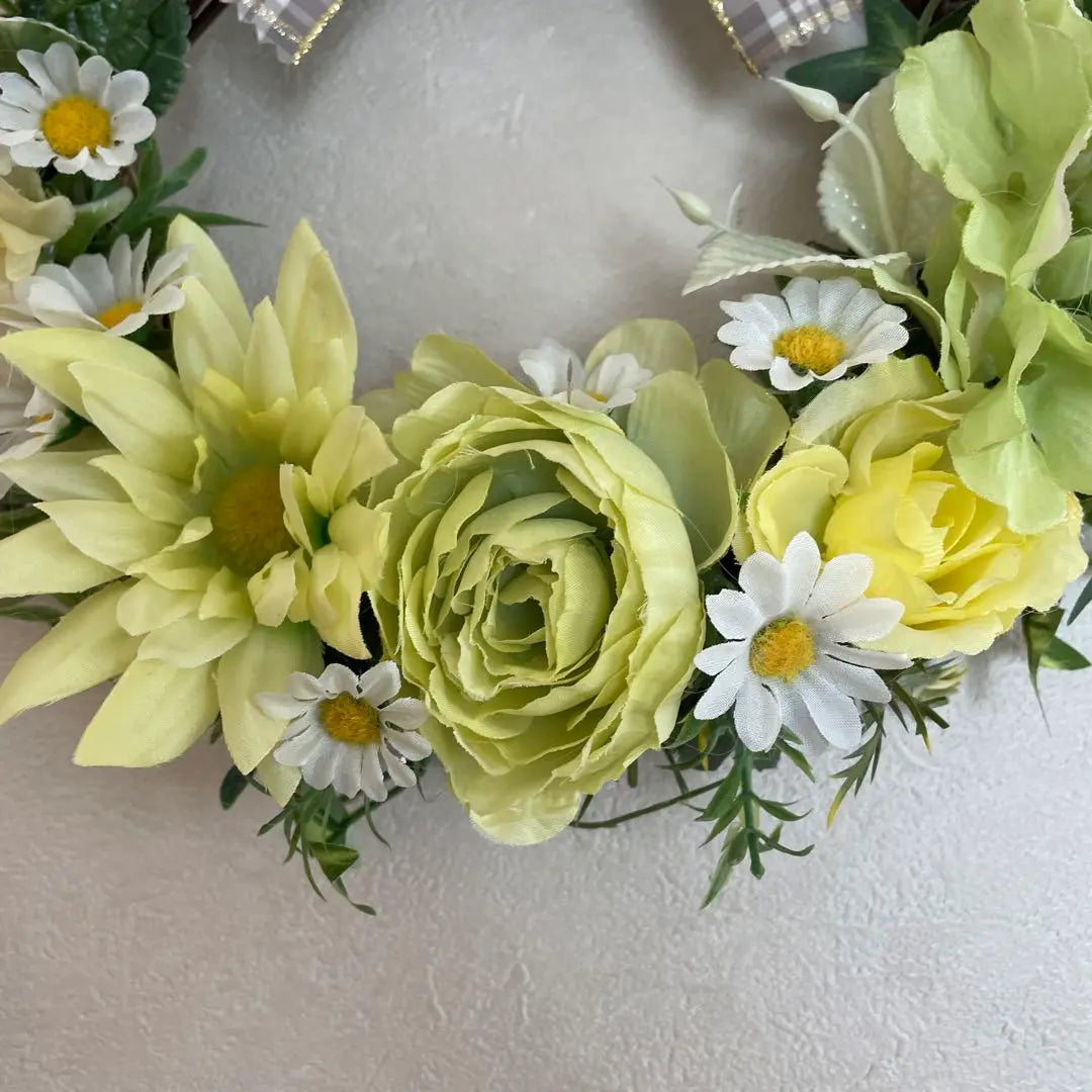 ♡New ♡ Spring green wreath 30cm handmade wreath Artificial flowers Free shipping