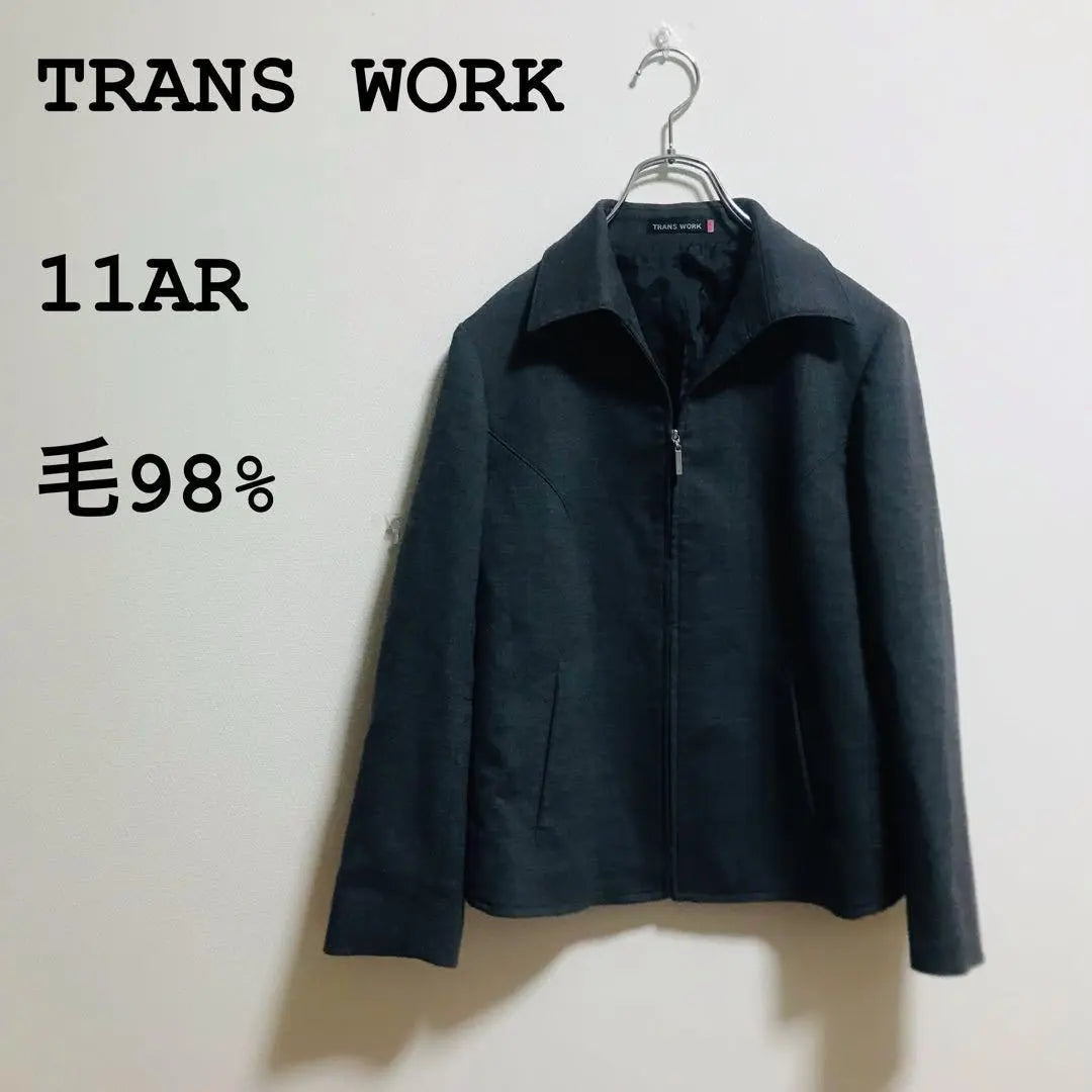 Chaqueta Trans WORK gris con cremallera y forro 98% 11AR