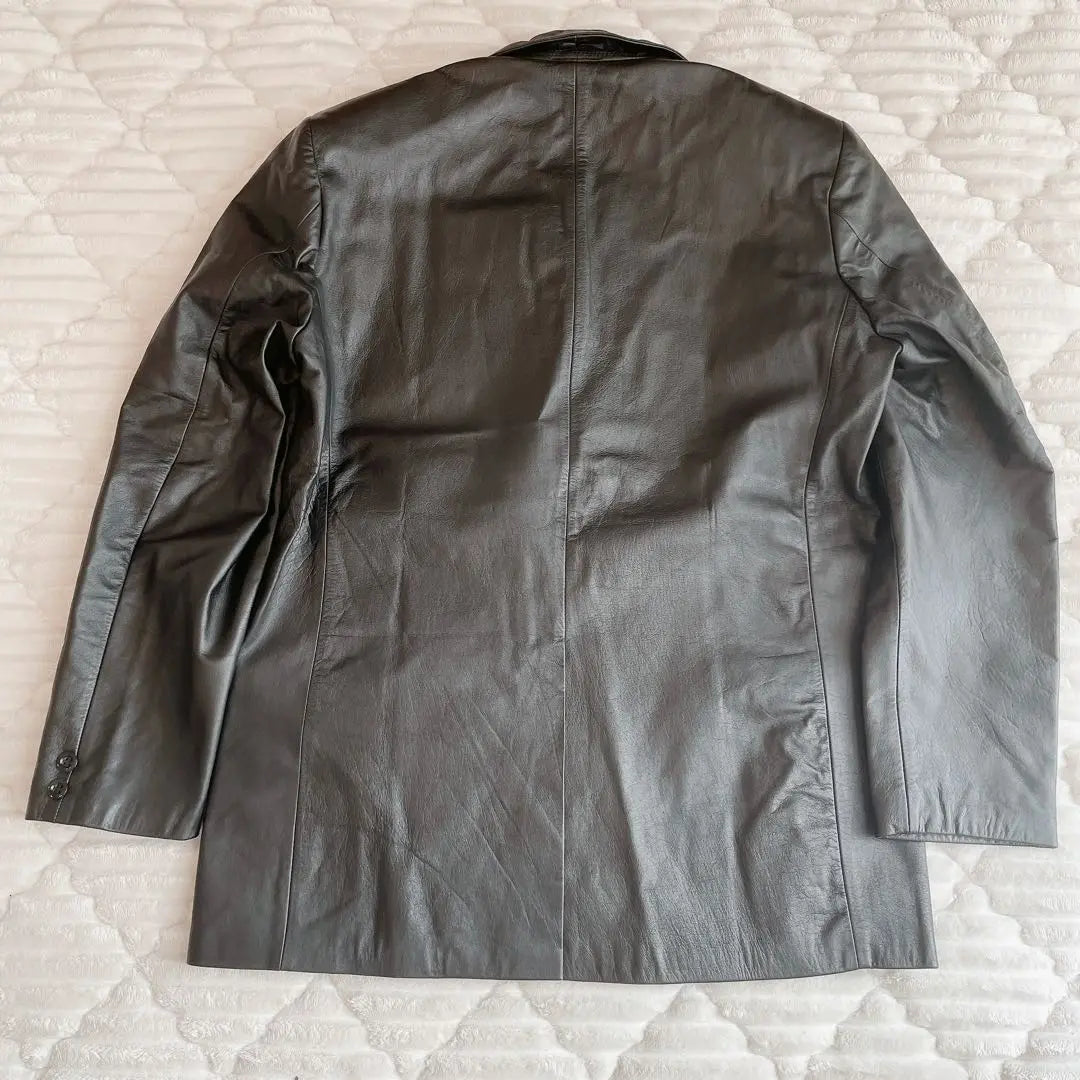 Hermoso estado/Vintage/Chaqueta de piel de vaca/Negra/Prendas de abrigo/Llave larga para hombre