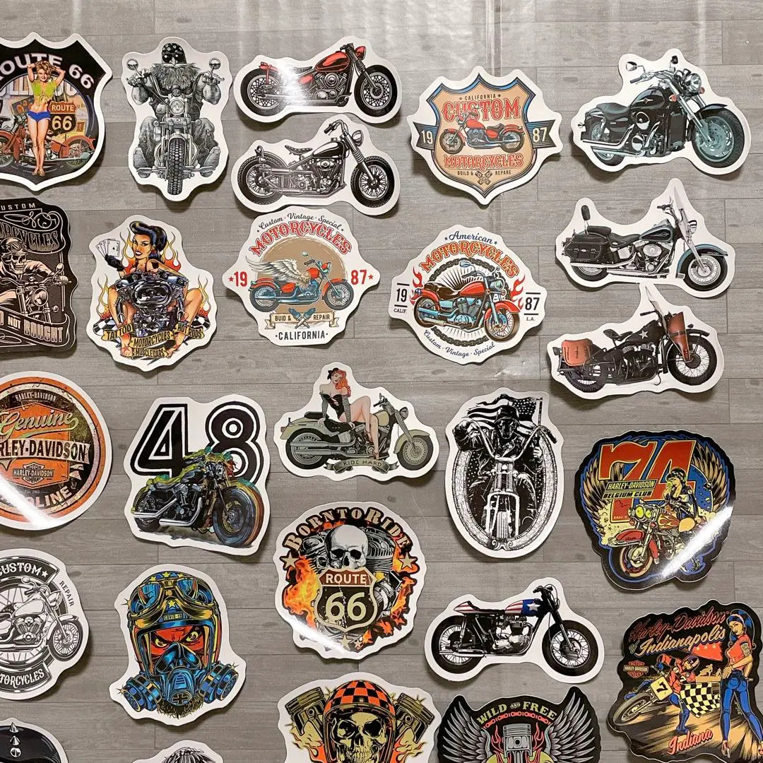 [Set of 50] American Motorcycle Stickers