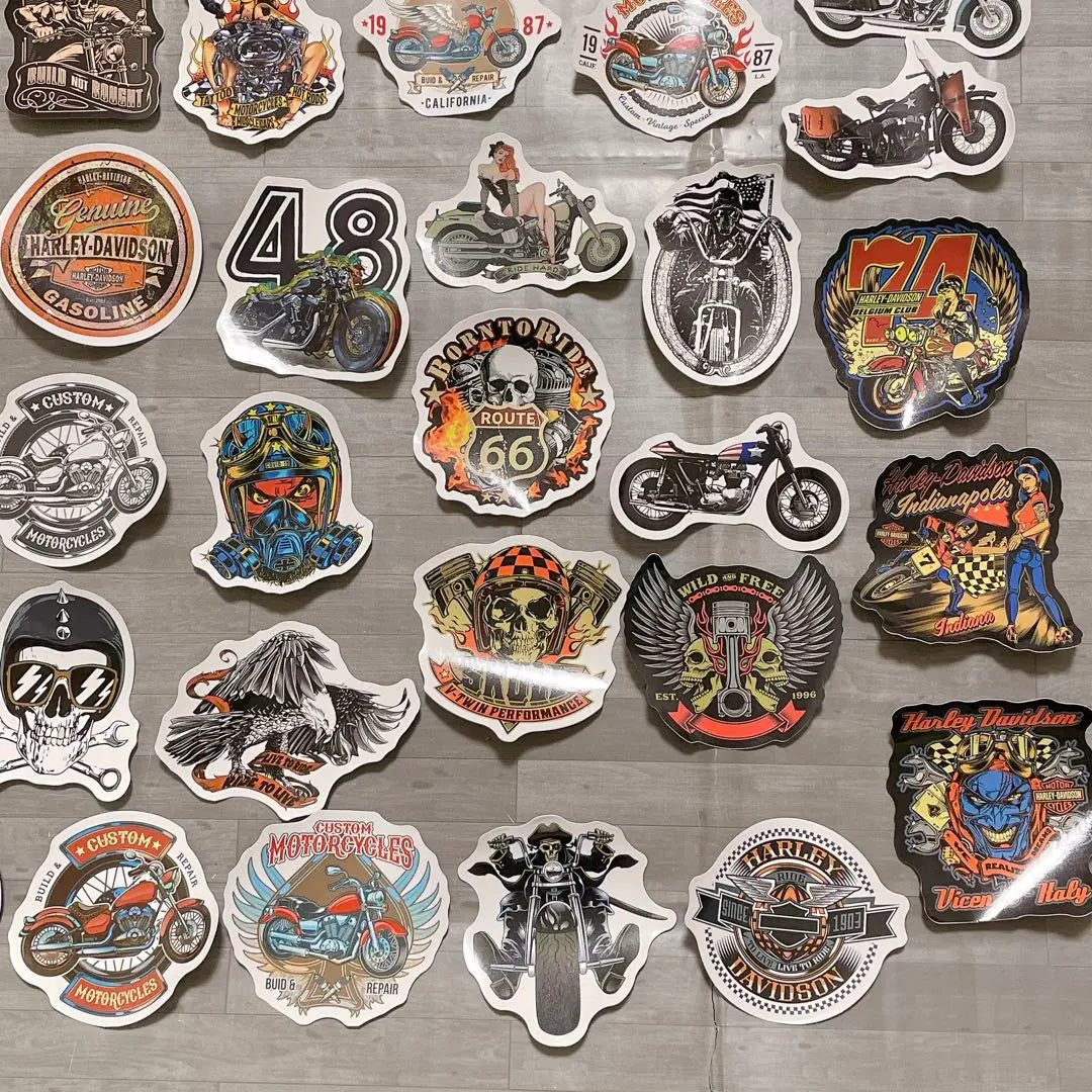 [Set of 50] American Motorcycle Stickers