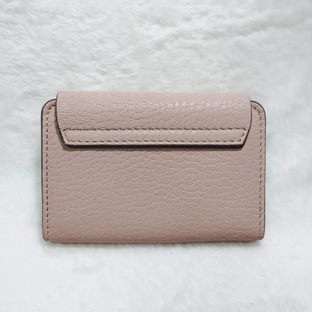 Chloé Pink leather key case gold 6 rows