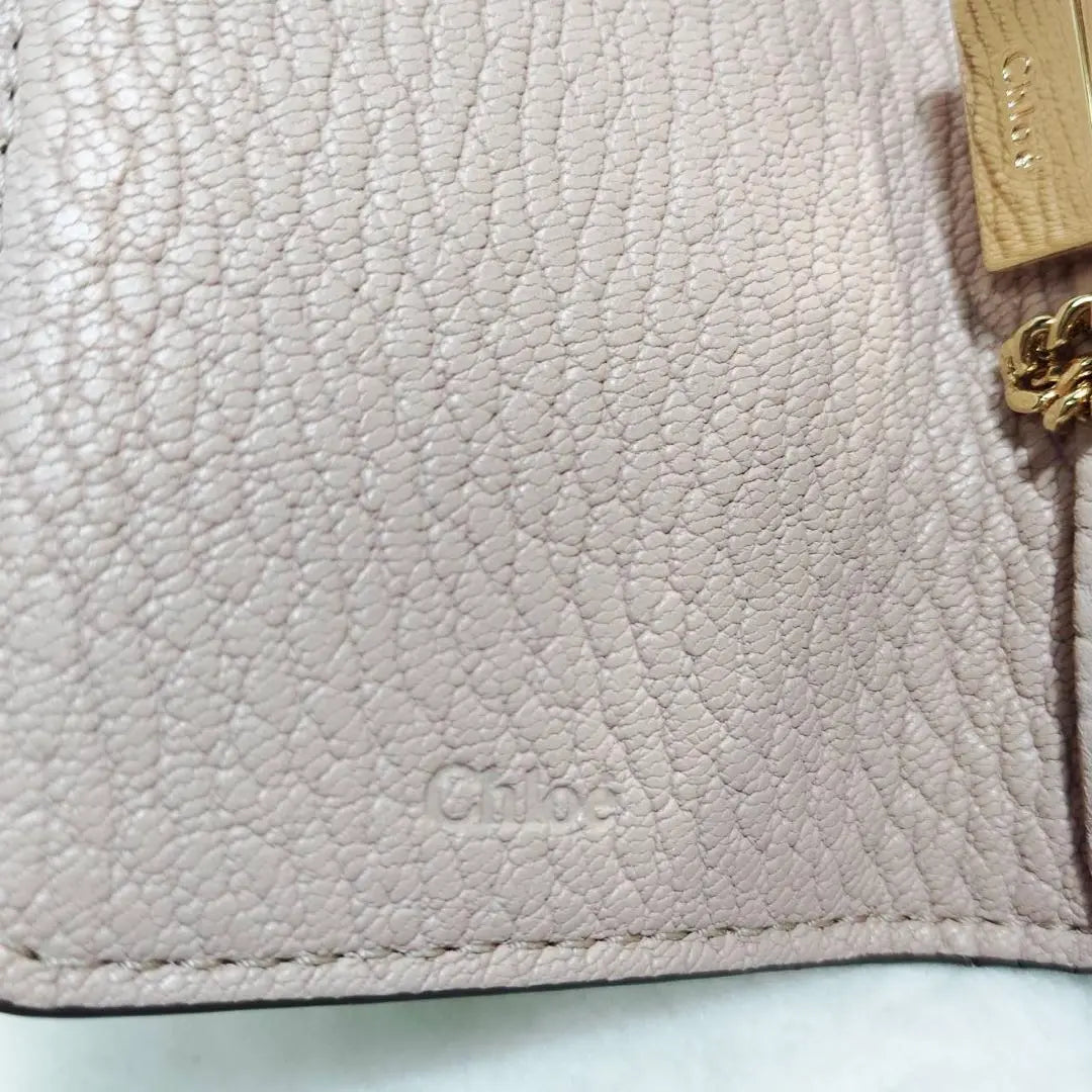 Chloé Pink leather key case gold 6 rows